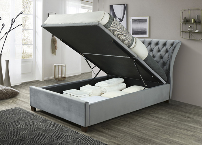 Georgia King SIze Fabric Ottoman Bed - Click Image to Close
